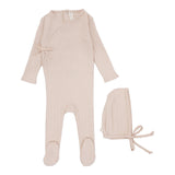 LILETTE 3PC FINE POINTELLE FOOTIE, BONNET AND BLANKET SET