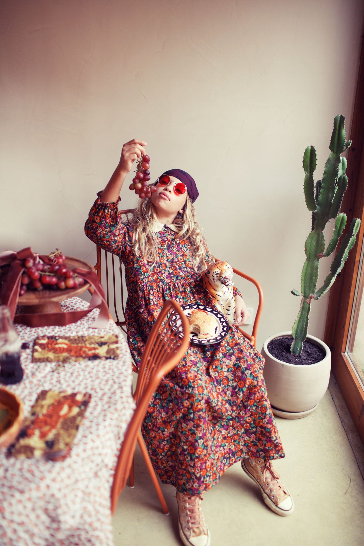PIUPIUCHICK SMALL FLOWER PRINT COLLARED DRESS