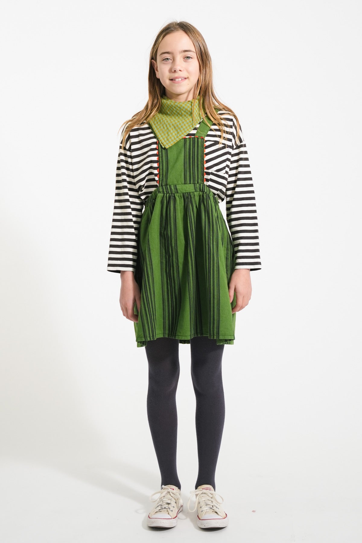 PIUPIUCHICK STRIPED STRAPS JUMPER