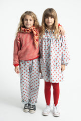 PIUPIUCHICK DOTS PRINT LIGHT DENIM DRESS
