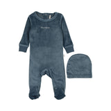 POUF 2PC "STAY COZY" FOOTIE WITH BEANIE SET