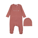 POUF 2PC "SHOOT FOR THE MOON" FOOTIE WITH BEANIE SET