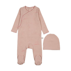 POUF 2PC TOILE FOOTIE WITH BEANIE SET