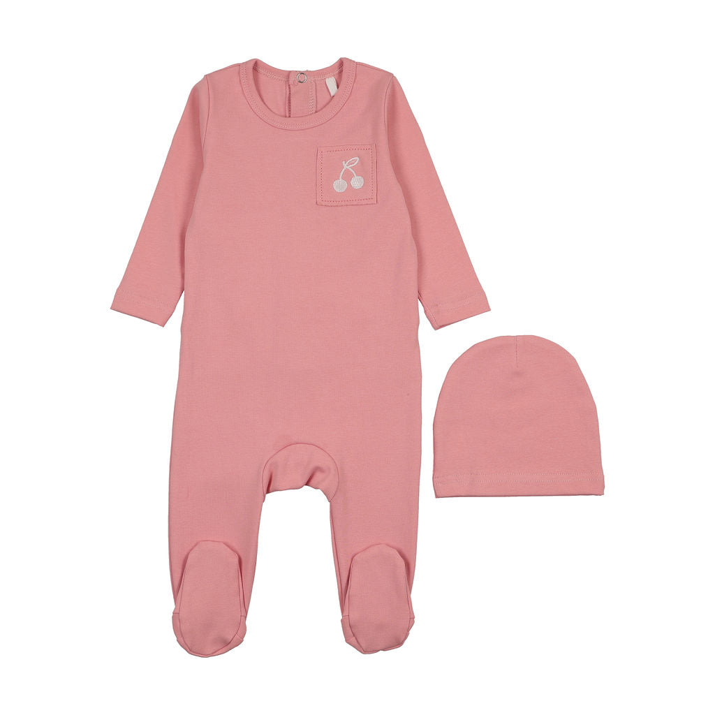POUF 2PC STITCHED GRAPHIC FOOTIE WITH BEANIE SET