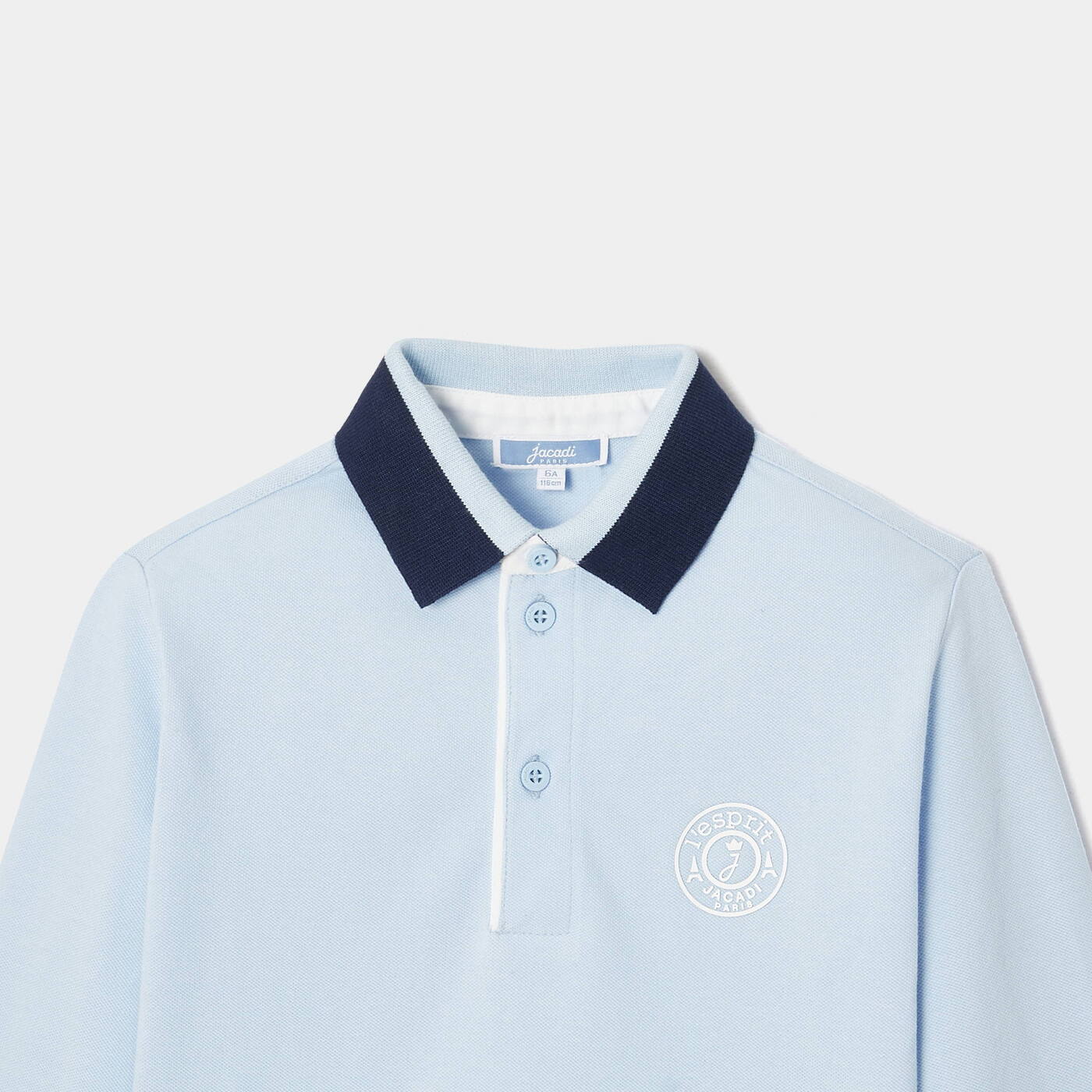 JACADI STRIPE COLLAR AND CUFF POLO