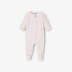 JACADI SCALLOPED VELOUR FOOTIE