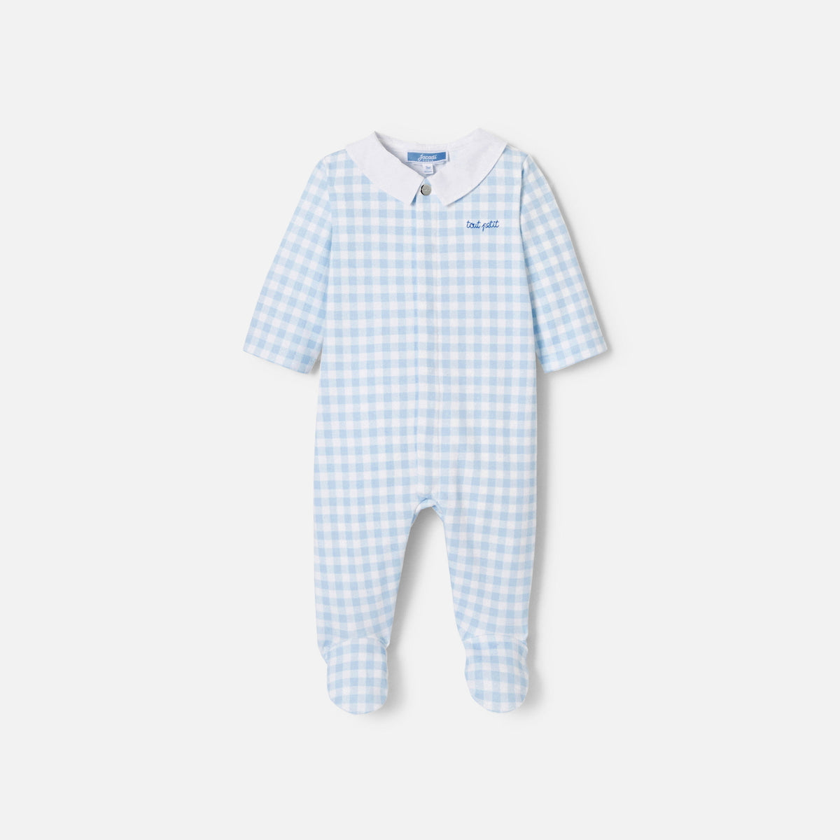 JACADI BOUM PLAID COLLAR FOOTIE