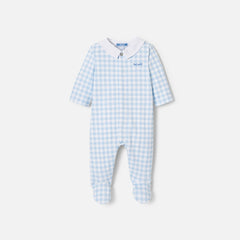 JACADI BOUM PLAID COLLAR FOOTIE