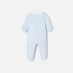 JACADI BOUM PLAID COLLAR FOOTIE
