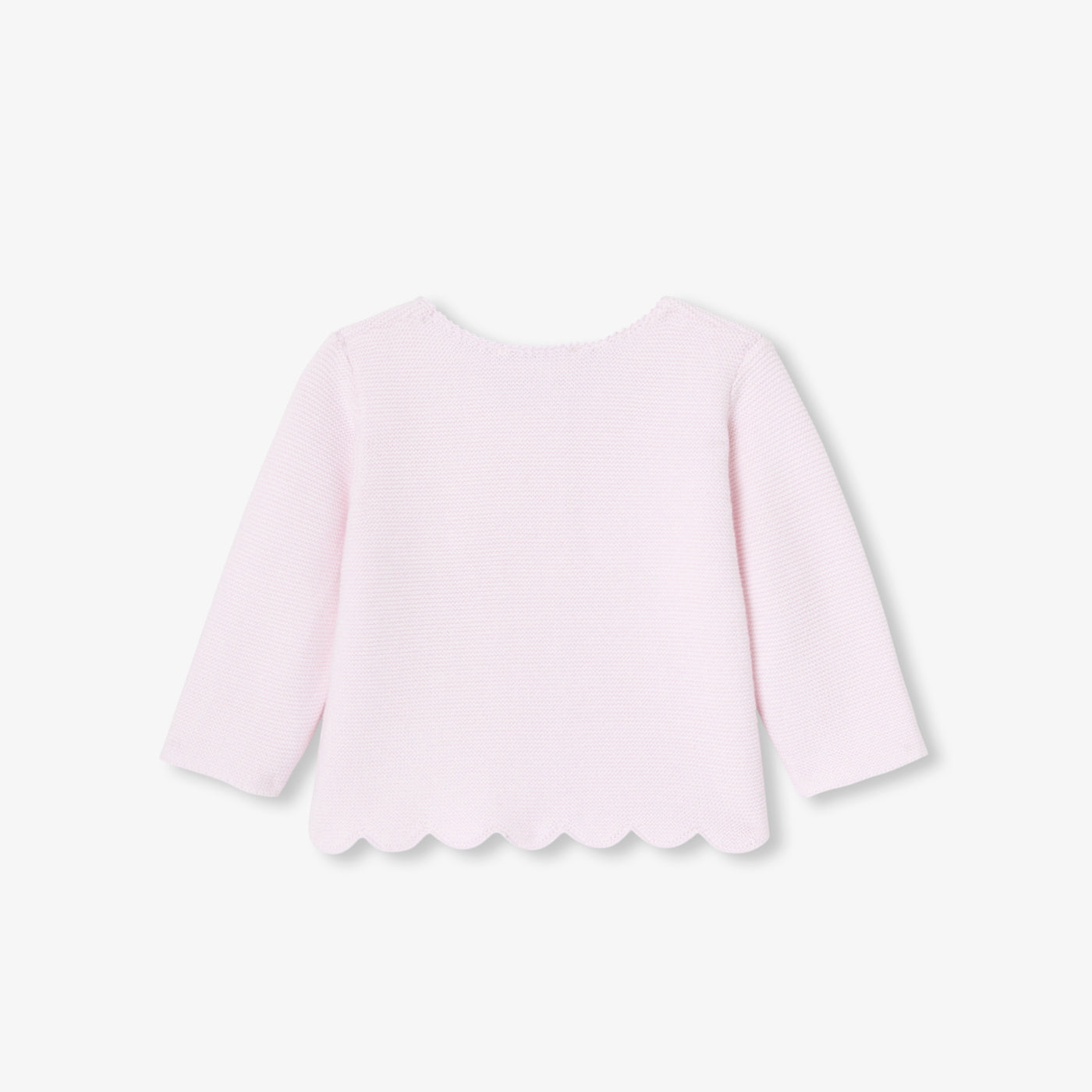 JACADI 2PC SCALLOPED KNIT CARDIGAN WITH HAT SET