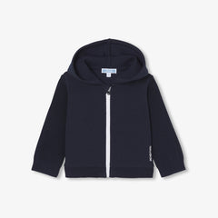 JACADI KNIT SLEEVE ZIP UP HOODIE