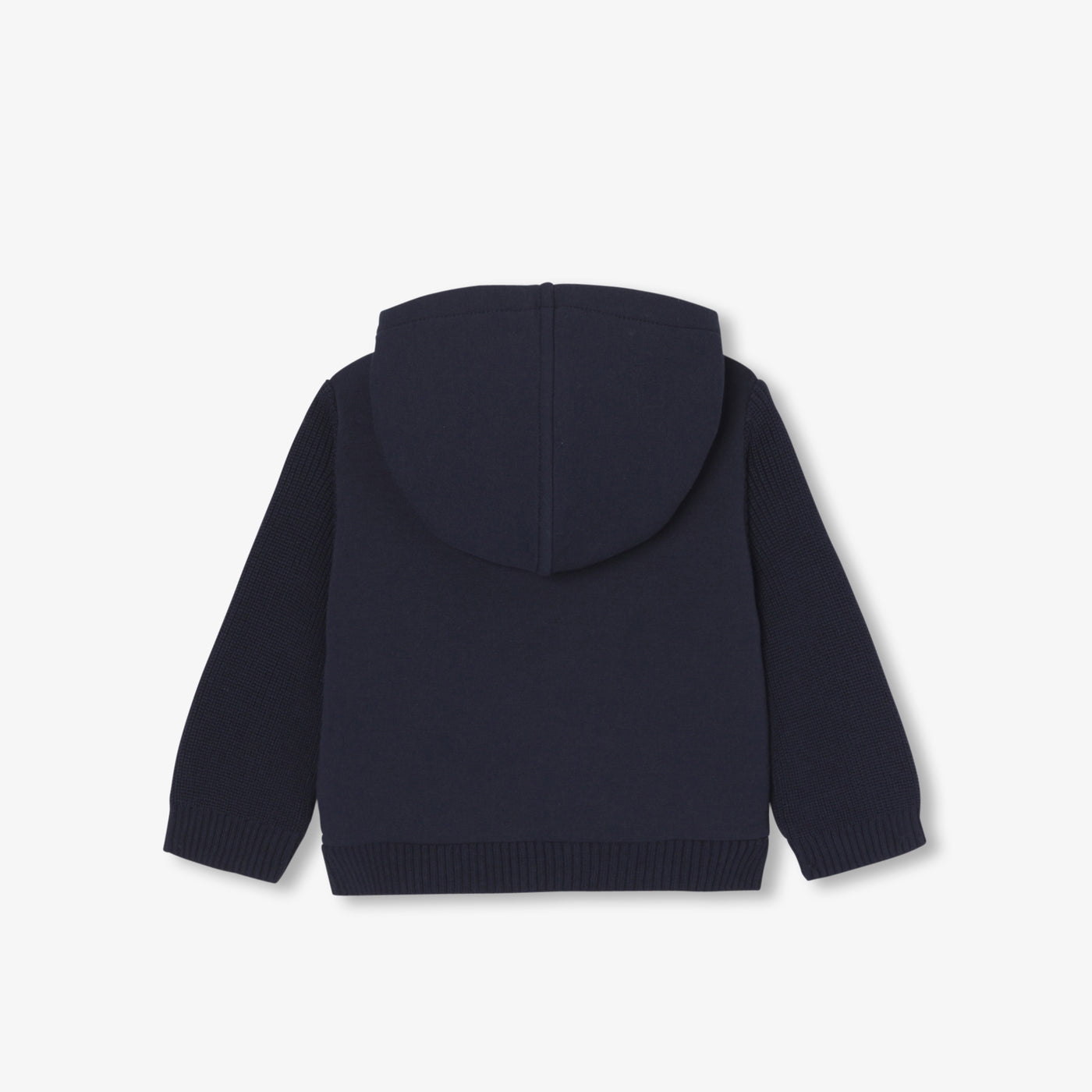 JACADI KNIT SLEEVE ZIP UP HOODIE
