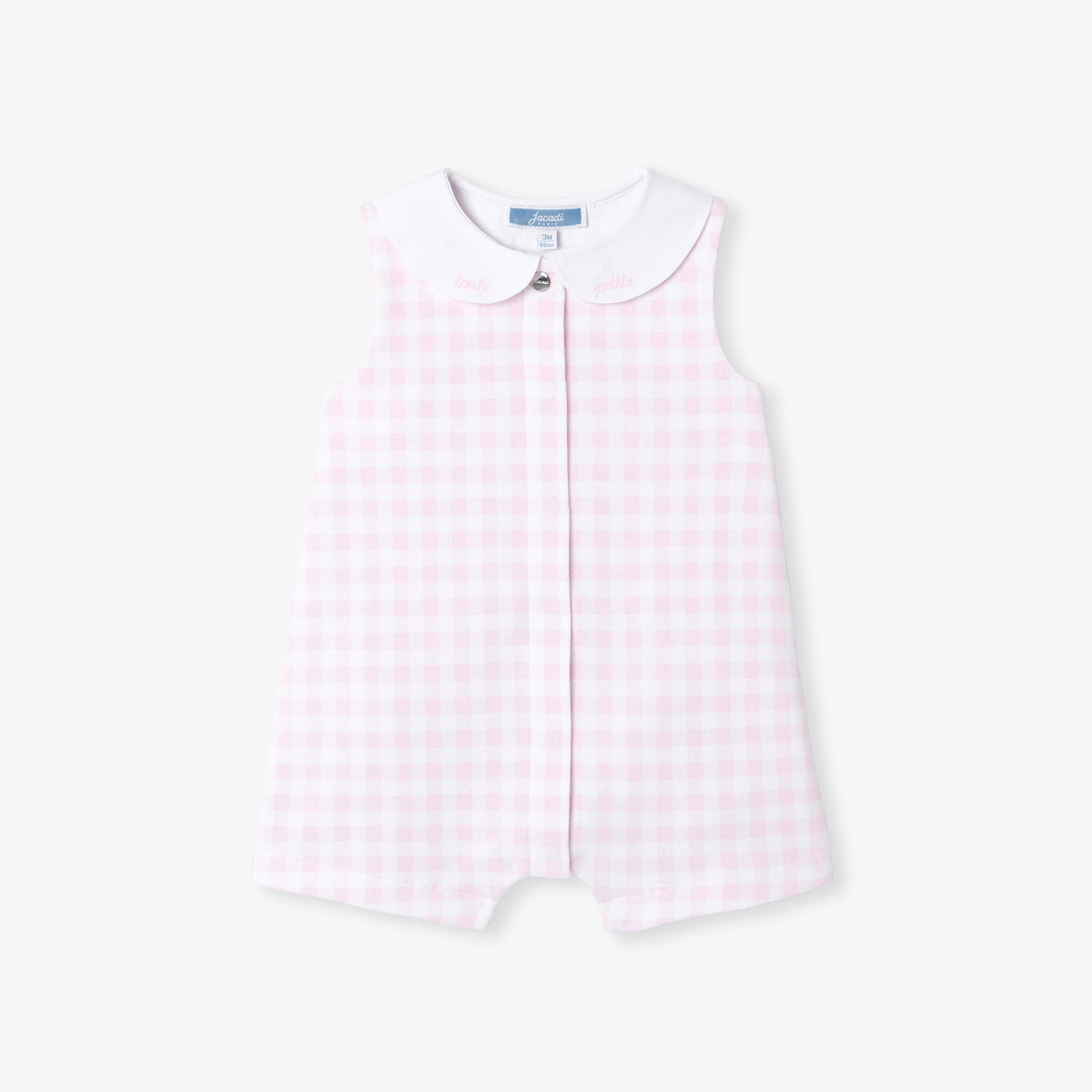 JACADI ANASTASIE PLAID COLLAR ROMPER