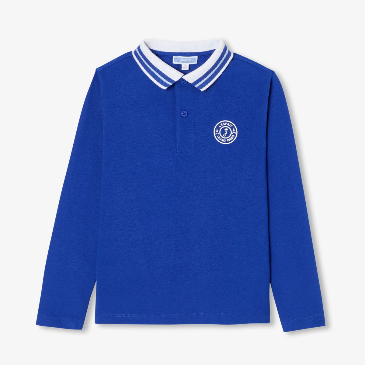 JACADI STRIPED COLLAR LOGO POLO