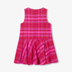 JACADI RUFFLE FRILL PLAID PINAFORE JUMPER