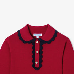 JACADI VANESSA SCALLOPED TRIM SOFTLY PLEATED DRESS
