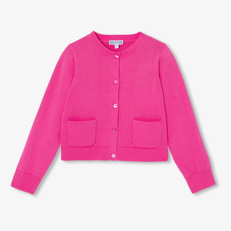 JACADI BARBARA KNIT POCKET CARDIGAN BUTTON UP