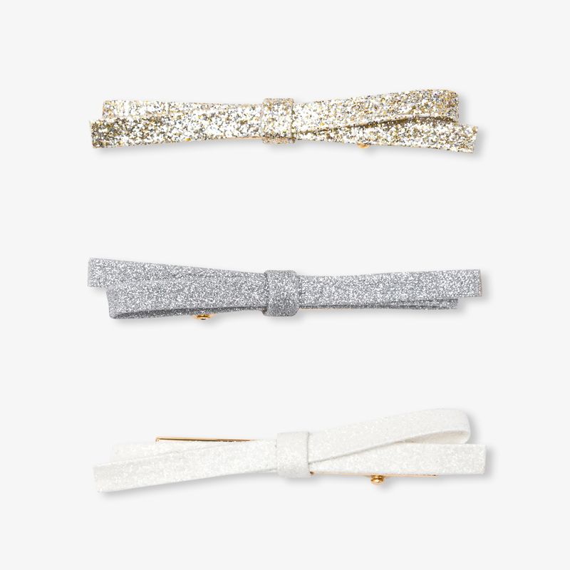 JACADI GLITTERY BOW HAIR CLIPS
