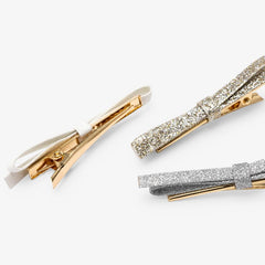 JACADI GLITTERY BOW HAIR CLIPS