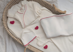 MINILABEL 2PC RIC RAC FOOTIE WITH BONNET SET
