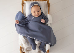 MINILABEL 2PC RIC RAC FOOTIE WITH BONNET SET