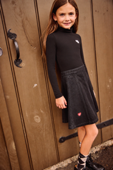 LITTLE PARNI LP LOGO DENIM SKIRT