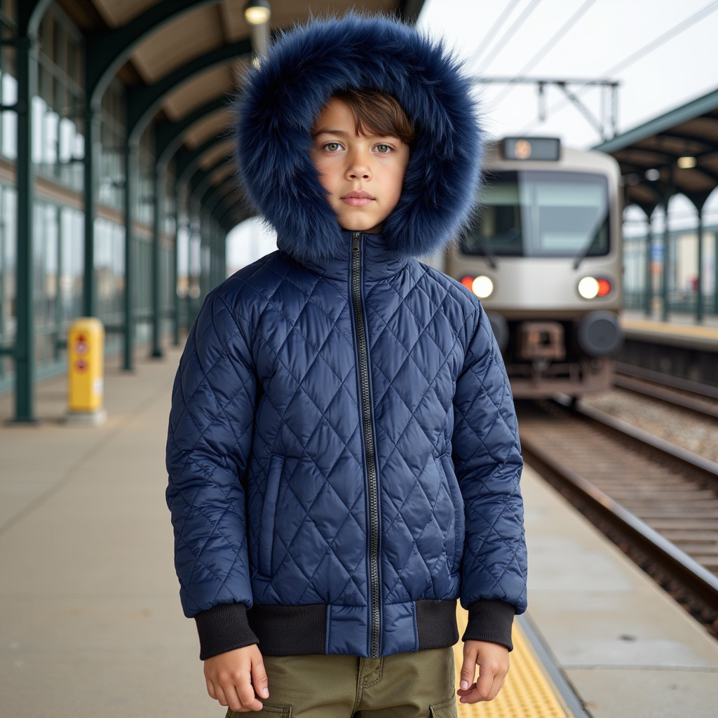 SCOTCH BONNET NATURAL FUR HOOD BOMBER COAT