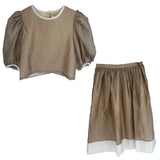 THE MIDDLE DAUGHTER 2PC TRIM SLEEVE & NECK WITH TRIM SKIRT