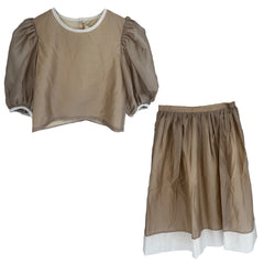 THE MIDDLE DAUGHTER 2PC TRIM SLEEVE & NECK WITH TRIM SKIRT