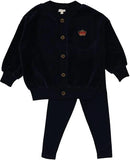 LIL LEGS PJ VELOUR BUTTON DOWN LOUNGE SET