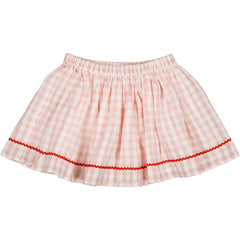LOUIS LOUISE 2PC GINGHAM RIKRAK APRIL TOP AND SKIRT SET
