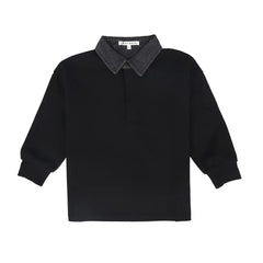 LITTLE PARNI DENIM COLLAR POLO
