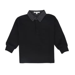 LITTLE PARNI DENIM COLLAR POLO
