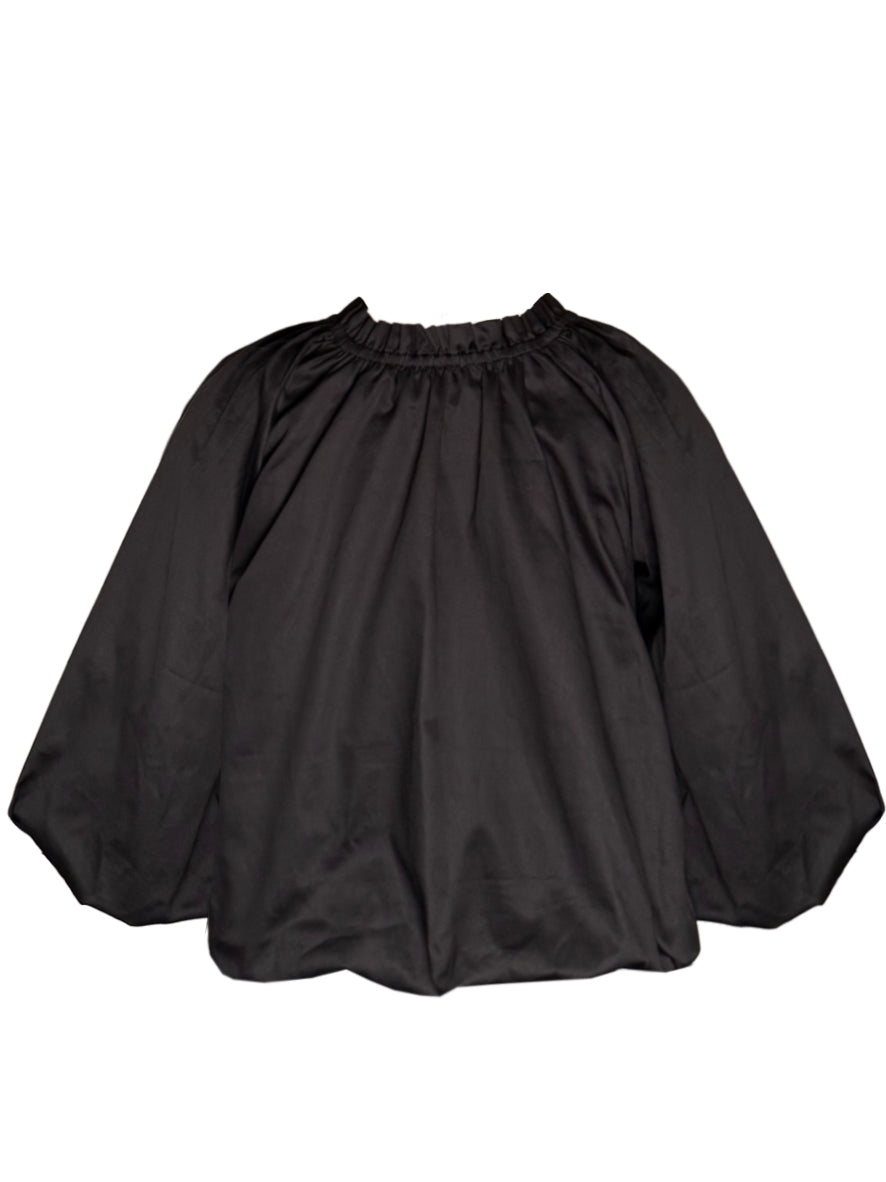 RASPBERRY PLUM STEPHANIA GATHERED RUFFLE NECK WITH FRONT TIE TOP