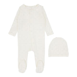 LILETTE 2PC TINY HEART FOOTIE AND BEANIE SET