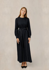 MADISON & PARK CUFF SLEEVE CONTRAST STITCH DRESS
