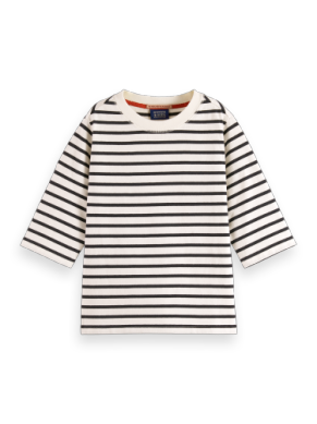 SCOTCH & SODA DENIM WASHED STRIPED WRAP TEE