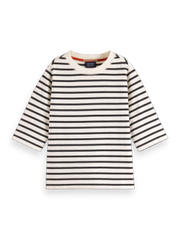 SCOTCH & SODA DENIM WASHED STRIPED WRAP TEE