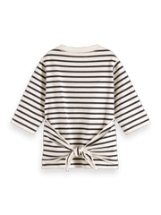 SCOTCH & SODA DENIM WASHED STRIPED WRAP TEE