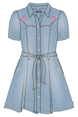 SCOTCH & SODA BELTED BUTTON DOWN DENIM DRESS