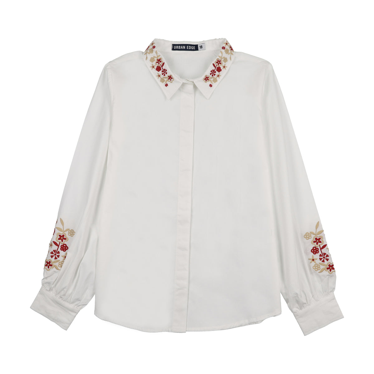 URBAN EDGE FLORAL EMBROIDERED SHIRT
