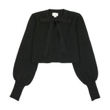 VELVETTE LABEL CROP TIE CARDIGAN