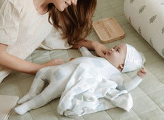 POPPETO 2PC PATCHWORK FOOTIE + BEANIE SET