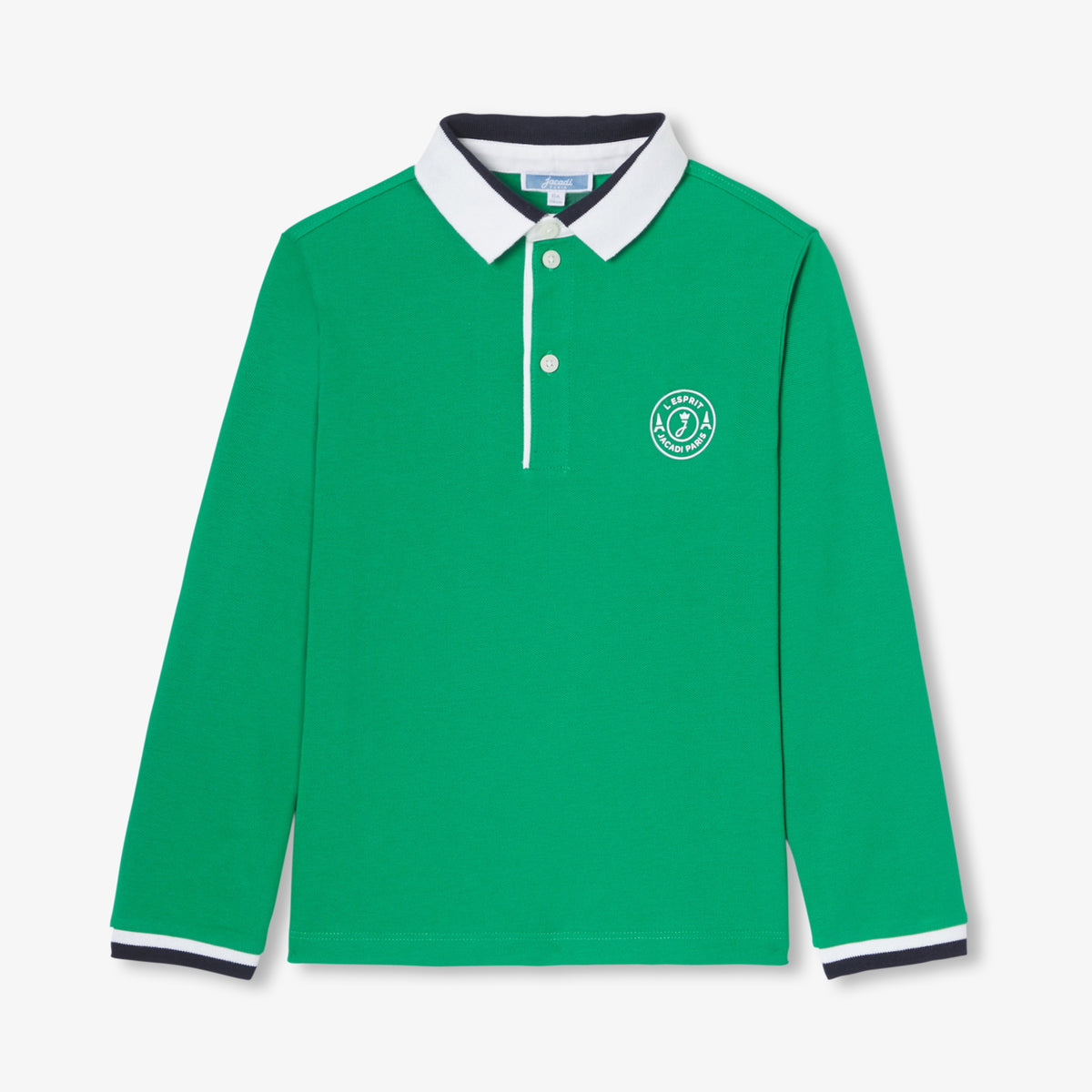 JACADI STRIPE COLLAR AND CUFF POLO