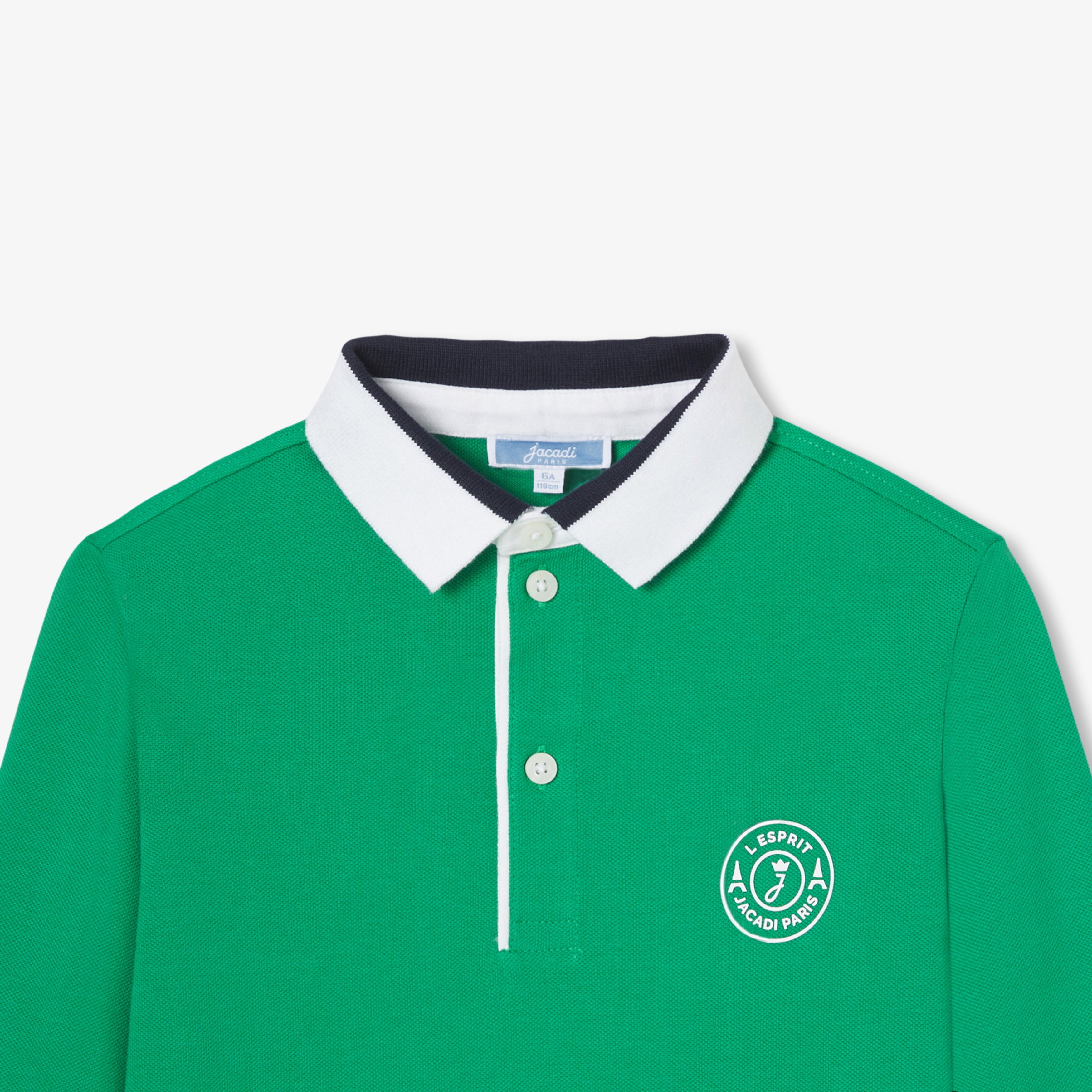 JACADI STRIPE COLLAR AND CUFF POLO