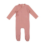 LIL LEGS BABY BRUSHED COTTON WRAPOVER FOOTIE