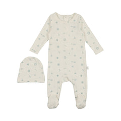 POUF 2PC NAUTICAL GRAPHIC FOOTIE